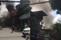 Cháy nhà 3 tầng gần cổng Bệnh viện Nhi, thiêu rụi nhiều tài sản