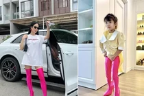 Con gái Diệp Lâm Anh mặc đồ của mẹ nhìn cực hài