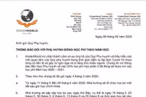 Phụ huynh trường QT Singapore phản đối việc thu học phí dạy online