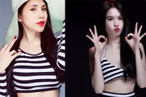 Ngọc Trinh “nhái” Thủy Tiên khoe eo thon?