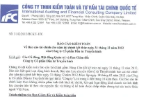 Báo cáo tài chính của Cty CP Đầu tư truyền hình trung thực