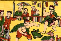 Chùm ảnh: Trò chơi Tết xưa trong tranh dân gian Đông Hồ