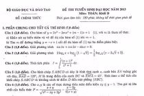 Gợi ý đáp án môn Toán khối D năm 2013