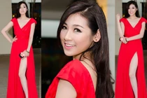 Á hậu Tú Anh khoe chân trắng nõn nà