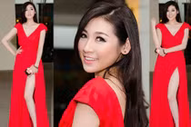 Á hậu Tú Anh khoe chân trắng nõn nà
