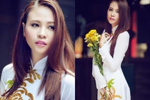 Đàm Thu Trang duyên dáng áo dài truyền thống
