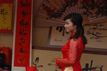 Thanh nữ Hà Thành duyên với áo dài trên “phố ông đồ“