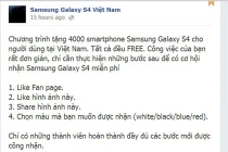 Cư dân mạng “ăn quả lừa” Samsung Galaxy S4 miễn phí