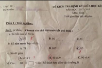 Bài kiểm tra Toán lớp 1 “dậy sóng” trên Facebook