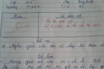 Bài kiểm tra tiếng Anh 0 điểm và lời phê “lạ”