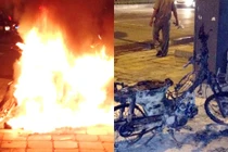 Châm lửa đốt xe khi bị CSGT phạt