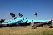 Lộ ảnh hiện trường siêu cường kích Su-34 Nga “chổng vó”