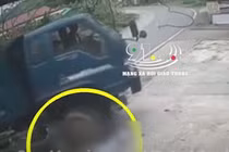 Clip: Vấp ngã khi chạy qua đường, người đàn ông bị xe tải cán tử vong