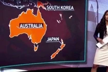 Truyền hình Nga đặt nhầm Nhật Bản ở Nam bán cầu, cạnh Australia