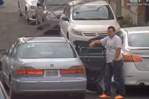 Liều lĩnh trộm bánh xe ôtô trên đường như chốn không người