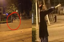 Hoảng hốt phát hiện “ma cà tưng” đứng giữa đường ở Bình Dương