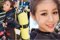 Nữ thợ lặn Thái Lan gợi cảm gây chú ý trên bãi biển