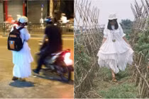 Sự thật về cô gái mặc váy trắng như ma ra đường