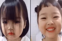 Bé gái cắt tóc xinh xắn được mệnh danh “công chúa triệu like“
