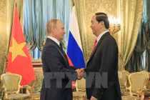 Ảnh: Chủ tịch nước Trần Đại Quang hội đàm với Tổng thống Nga Putin