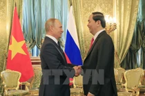 Ảnh: Chủ tịch nước Trần Đại Quang hội đàm với Tổng thống Nga Putin