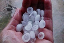 Mưa đá ở Nghệ An, dân đổ xô đi nhặt lấy “lộc“