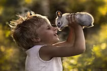 Khi những chú thú cưng trong nhà trở thành bạn của bé