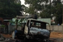 Chạm dây trung thế, xe cẩu cháy thiêu rụi tài xế 