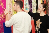 Hoa hậu Jennifer Phạm dẫn bạn nhảy đi may áo dài Tết