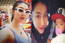 Ngọc Quyên đẹp mặn mà đưa con trai đi chơi