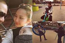 Gia đình Kim Hiền hạnh phúc đi chơi công viên ở Mỹ