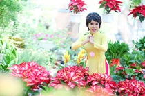 Việt Hương dịu dàng với áo dài chúc Tết Bính Thân 2016