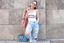 Minh Hằng khoe vẻ trẻ trung sành điệu ở Hungary