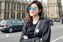 Huyền My khoe ảnh xinh tươi khi đi du học Anh quốc