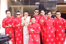 Chú rể Lương Thế Thành ăn vội trước giờ rước dâu