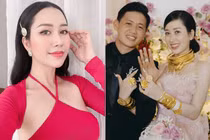 Chú rể dặn dò: “Đeo nhiều vàng đừng quạo”, cô dâu "còng lưng" gánh vàng