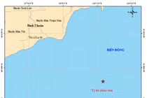 Xảy ra động đất ngoài biển Bình Thuận