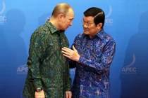 Hình ảnh thân mật giữa Tổng thống Putin với lãnh đạo Việt Nam