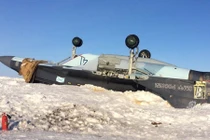 Hiện trường MiG-29K gặp nạn lật ngửa, chổng vó