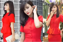 Diễn viên Kim Tuyến đẹp ngọt ngào cùng sắc đỏ