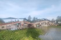 Kiên Giang: Sập cầu dân sinh đang thi công 