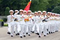 Ảnh khổ luyện của đội tiêu binh canh giấc ngủ cho Bác