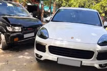 Chủ xe Isuzu "méo mặt" vì đâm phải xe sang Porsche Cayenne