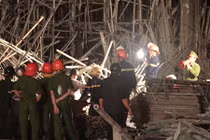 Hiện trường sập đổ ở công trình khách sạn Luxury Apartment Đà Nẵng