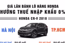 Giá lăn bánh xe Honda hưởng thuế nhập khẩu 0% 