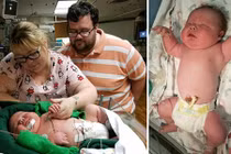 Bé trai chào đời nặng gần 7kg khiến bác sĩ tròn mắt