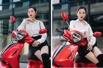 Thùy Tiên phối đồ đơn giản, vẫn thu hút ánh nhìn nhờ Yamaha Grande 