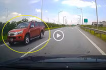 Bán tải Isuzu D-max chạy ngược chiều cao tốc HN - TN