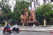 Nhiều tranh cãi về tượng đài CSGT và PCCC ở giữa Thủ đô