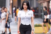 "Nữ nhân viên công sở" mặc gợi cảm khoe body hút vạn ánh nhìn